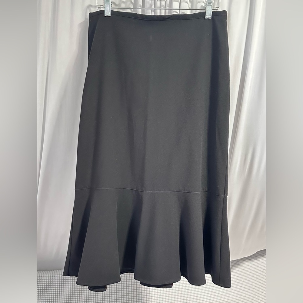 Emma James Black A-Line Fish Tail Midi Skirt